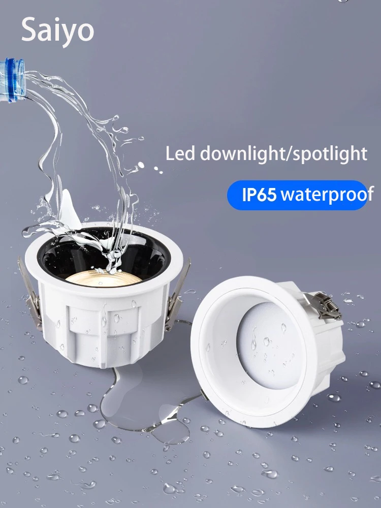 Led Waterproof Spotlight IP65 Downlight Kitchen Bathroom Spot Light Recessed Round Foco Kitchen Toilet Lighting Fixture Lamp