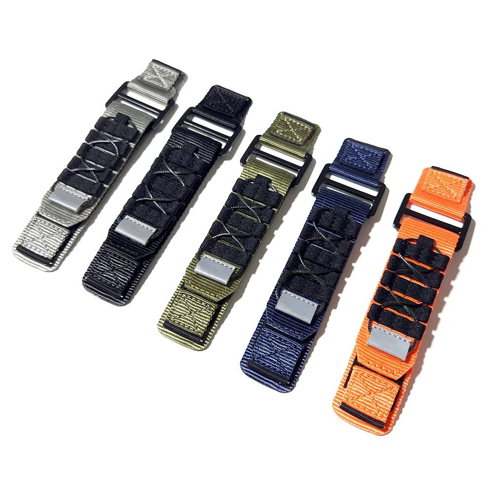 22mm Sports tactics nylon braided strap For Suunto Vertical / Suunto 9 Peak Pro / 5 Peak Woven Loop Bands Replacement wristband