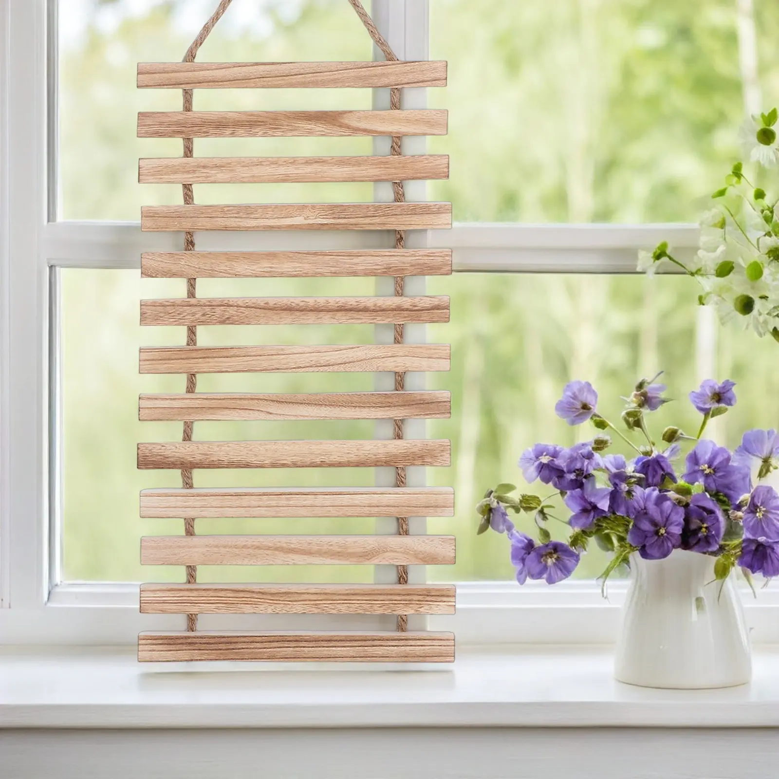 Wall Trellis Wooden Flower Pot Rack Hanging Planter Stand Indoor Outdoor Balcony Patio Plant Holder Weather-Resistant