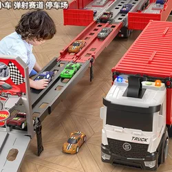 Children's Big Truck Set Racing Track Electric Ejector Orbit Car Interactive Autorama Circuit Voiture Toy For Boy Children