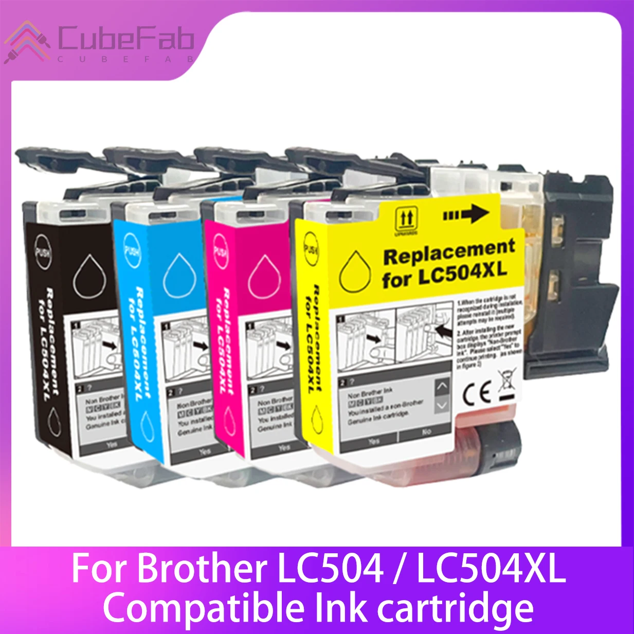 

LC504 LC504XL LC-504 LC-504XL Ink Cartridge For Brother LC504 LC504XL For Brother MFC-J1355DW MFC-J1365DW MFC-J1367DW Printer