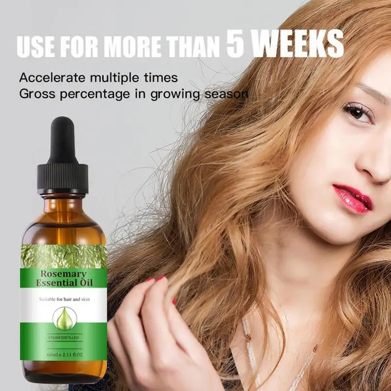 60ml Rosemary Hair Growth Oil Rosemary Anti Hair Loss Regrowth Moisturizing Repair Anti Baldness Fast Hair Growth Serum Oil