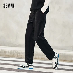 Semir Casual Pants Men Corduroy Winter Fashionable Texture Versatile New Large Pockets High-End Tapered Trousers