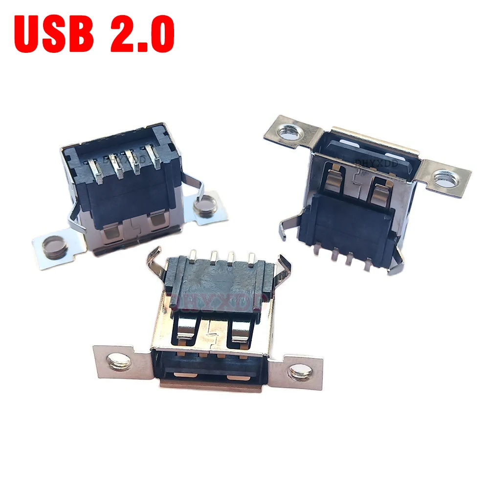 

20Pcs Micro USB 2.0 Female Jack 4Pins USB Port Dock Connector Tail Charging Socket With Screw Holes