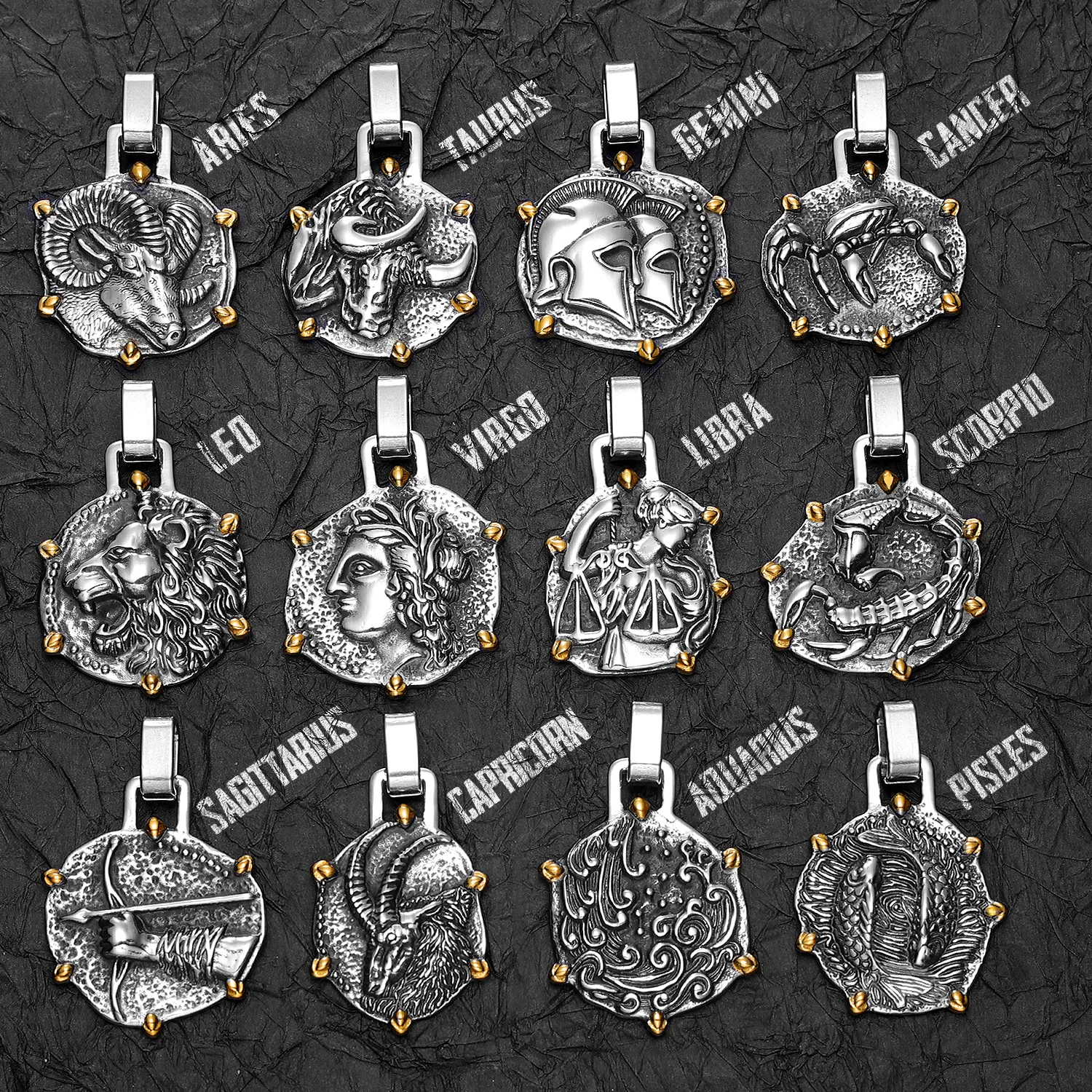 12 Constellation Men Necklaces Stainless Steel Pendant Chain Women Jewelry Punk Fashion Gifts New In Wholesale Dropshiping