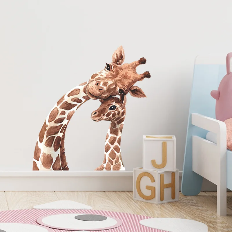 Eco-friendly Giraffe Kids Wall Stickers Cartoon Vinyl Room Decoration Decals for Living room Bedroom Child Nursery Wall Decor