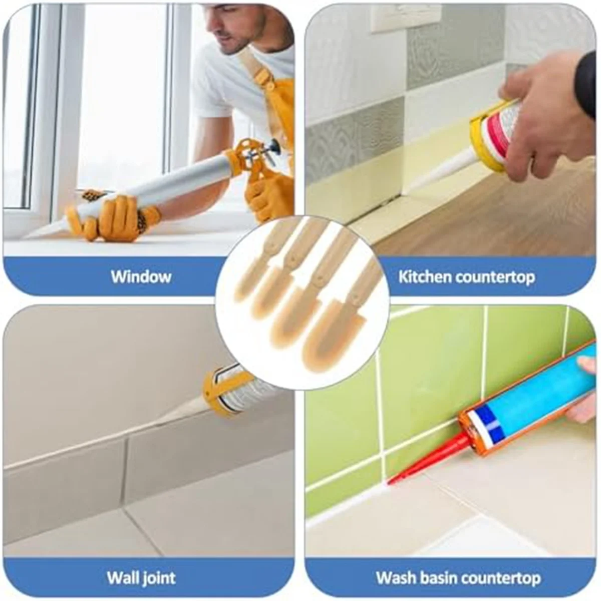 ชุดเครื่องมือยาแนวยาง L74A 8 ชิ้น ชุดเครื่องมือขัดแต่งยาแนวแบบใช้ซ้ำได้ ไม้พายปาดยาแนว เครื่องมือปรับเรียบสำหรับงานปูกระเบื้องขอบผนังห้องครัว