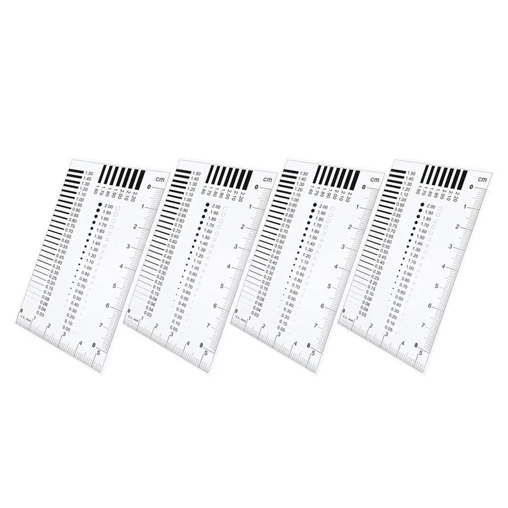 

4Pcs Chest Card Gauge Plastic Transparent Crack Width Ruler Multi Functional Crack Measure Gauge Quality Control