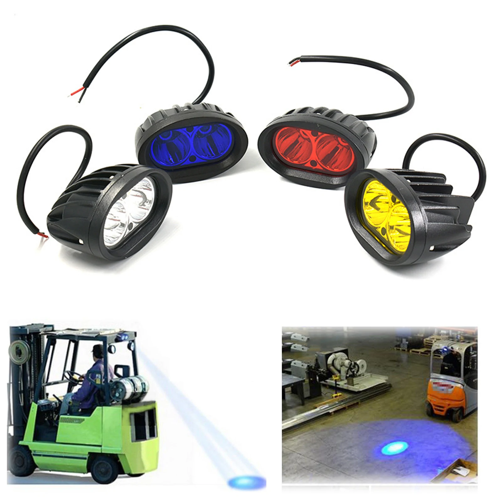 

Led Forklift Safety Light 20W Oval LED Forklift Lights 12V-80V Warning Work Warehouse Light For Fork Truck Security Indicator