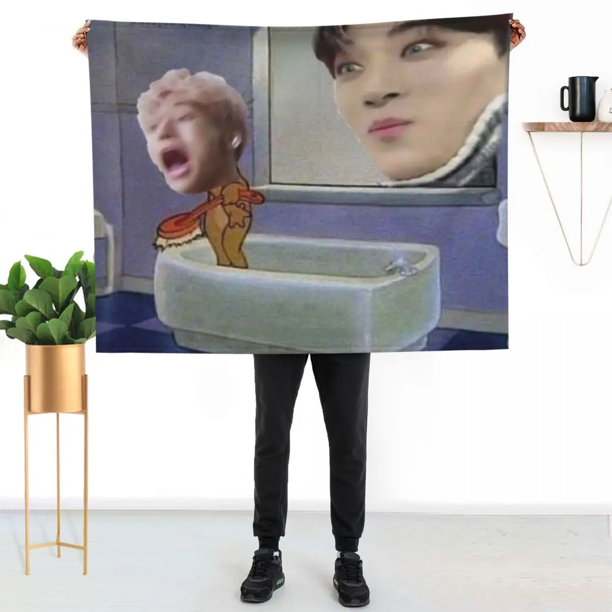 Ateez funny pic Throw Blanket Soft Sherpa Fleece Warm Blanket for Winter