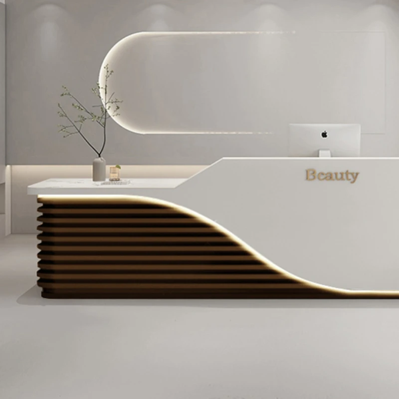 Modern Counter Reception Desks Checkout Salon Shop Console Rostrum Reception Desks Restaurant Scrivania Minimalist Furniture