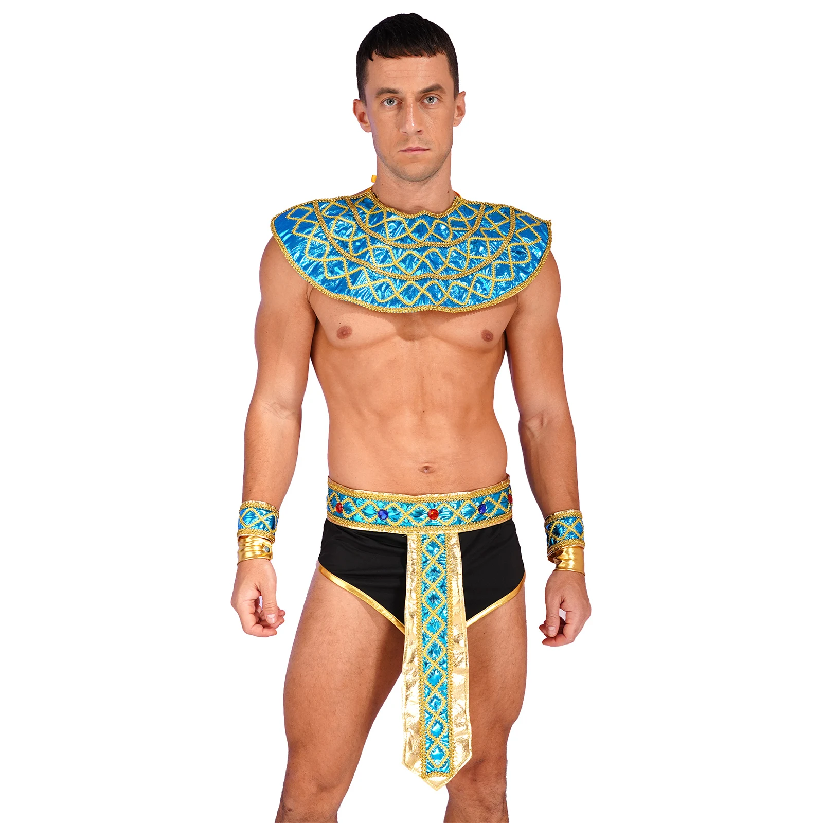 

Men Ancient Greek God Costume Halloween Egyptian Pharaoh King Roman Gladiator Knight Warrior Cosplay Outfits Irregular Hem Skirt