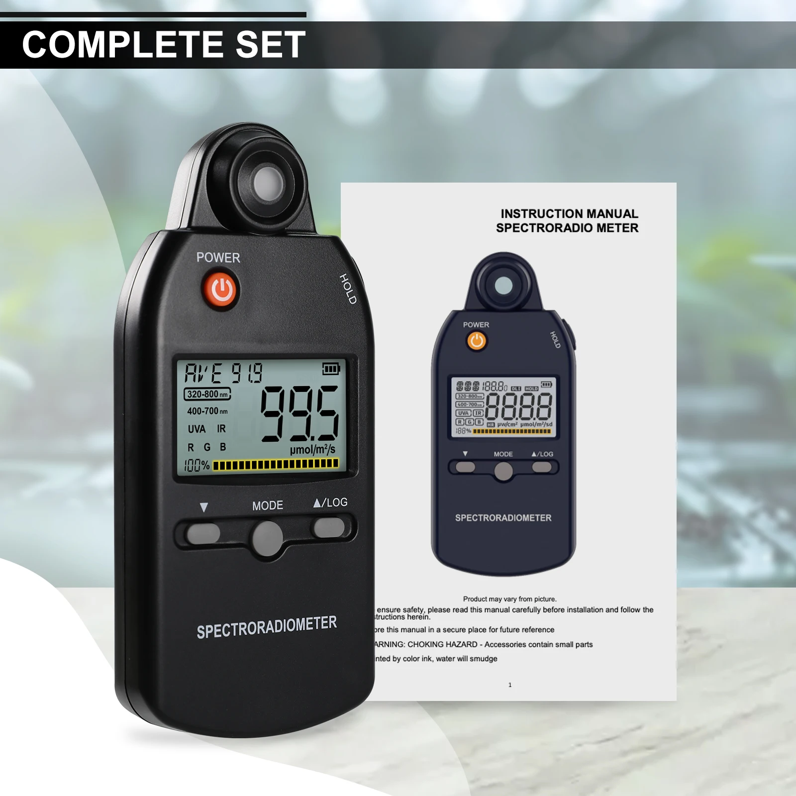 Top Quality PPFD Spectroradiometer PAR Quantum Meter UV IR Light Color Control Analysis 320-800nm for Plant Growth Home Lab