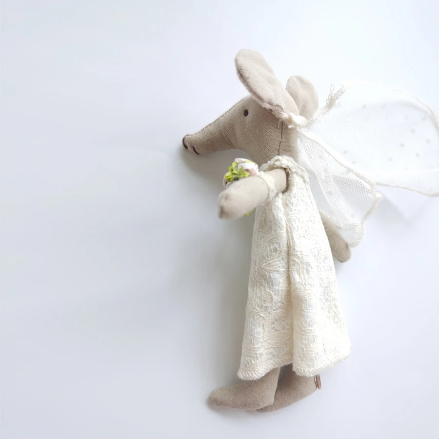 Wedding Mice Plushies Handmade Cute LIttle Mouse Groom Bride Stuffed Cloth Toys Wedding Gift  Decoration Soft Doll