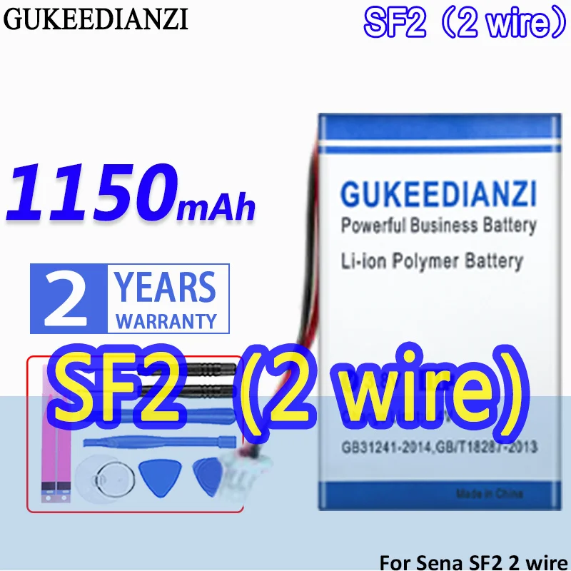 High Capacity GUKEEDIANZI Battery 600mAh/2800mAh For Sena SF2 2/3 wire SMH-10 Lifespan Earphone SMH10 SR10 SMH-5 Headset