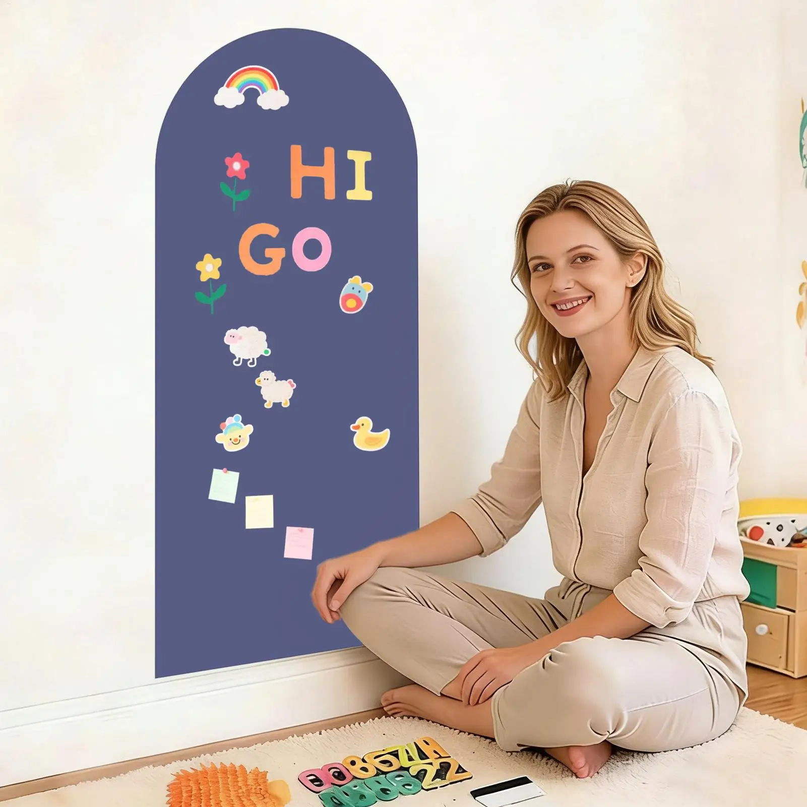 Magnetische Kreidetafel, wiederverwendbar, interaktiv, glatt schreibbar, abziehbare große Kreidetafel für die Wand, für Schüler, Lehrer, Innenräume, Schlafzimmer