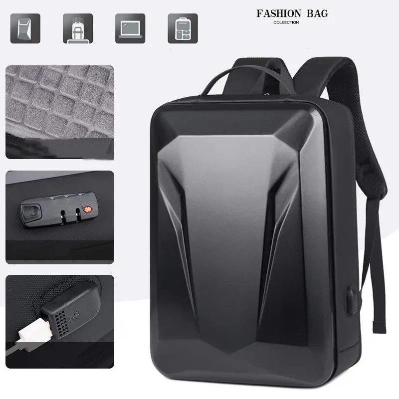 Men\'s New E-Sports Hard Shell Backpack 15.6 /18 Inch Anti-theft Lock Waterproof Game Laptop Male Business Cool Travel Backpack