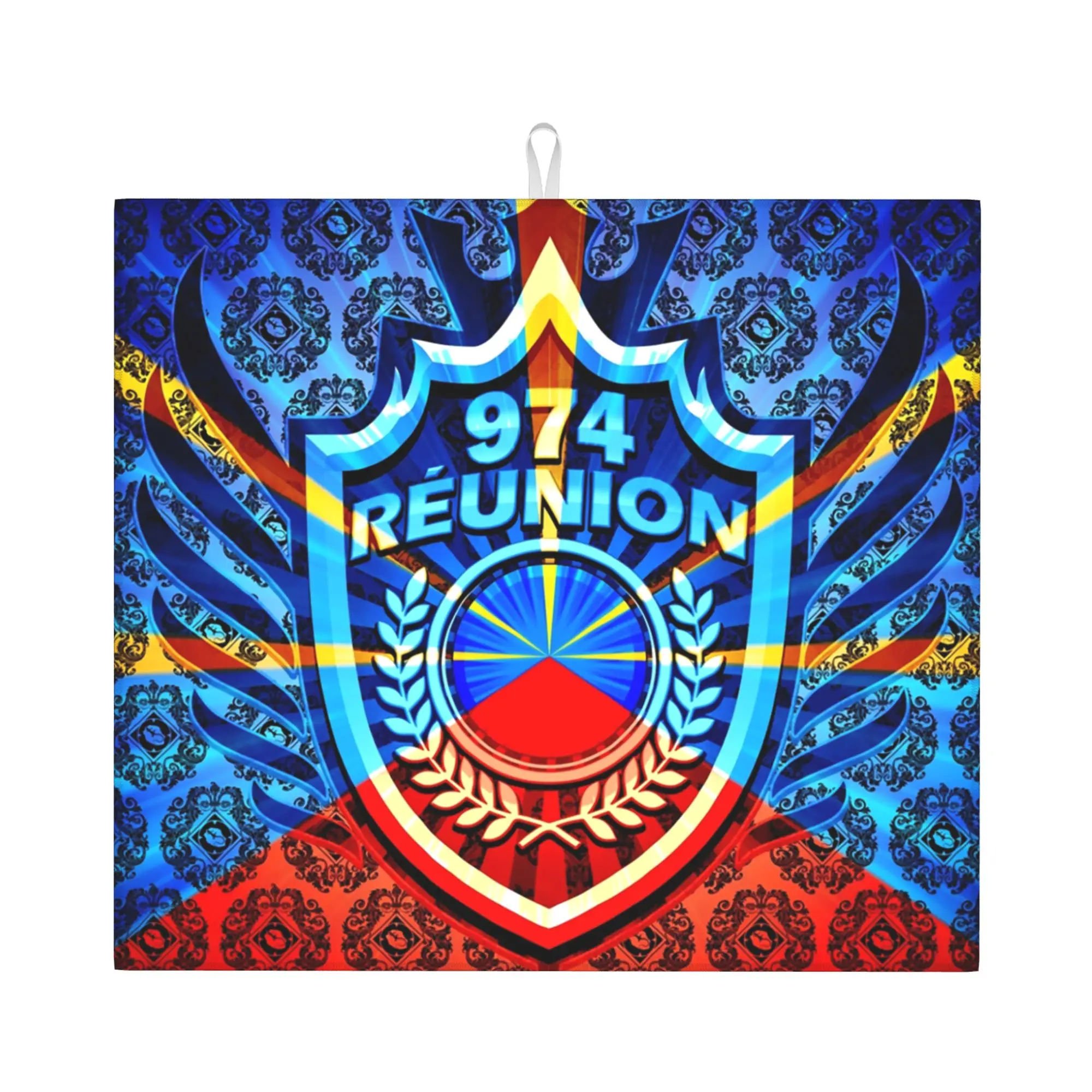 974 Reunion Non‑Slip Waterproof Absorbent Barware Tableware Oil Proof Reusable Maveli Coat Of Arms Drying Mat For Kitchen
