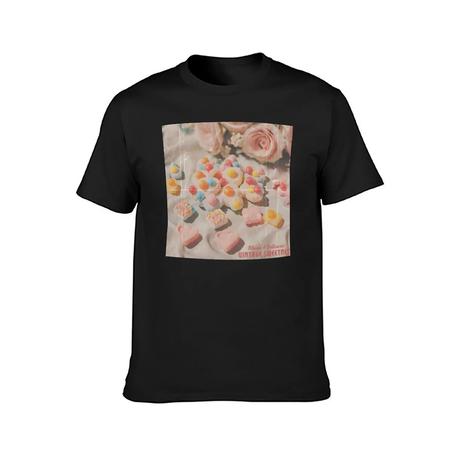 Blooms and Delicacies: Vintage Sweetness T-Shirt blacks plus sizes mens graphic t-shirts anime