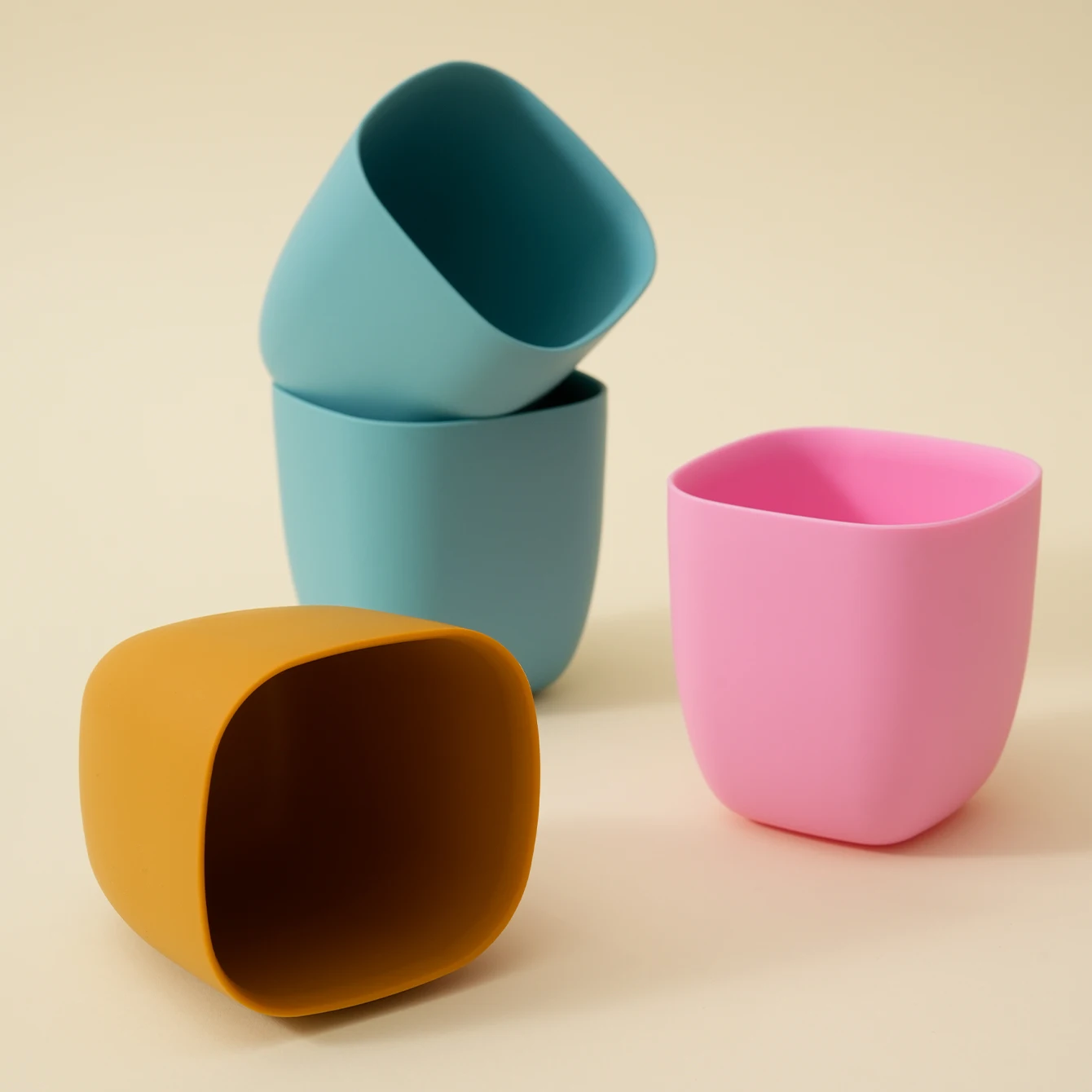 Color Kids 1PCS Silicone Baby Cup Portable Feeding Water Bottle Training Snack Cup Pure Color BPA Free Learning Toddler Cup