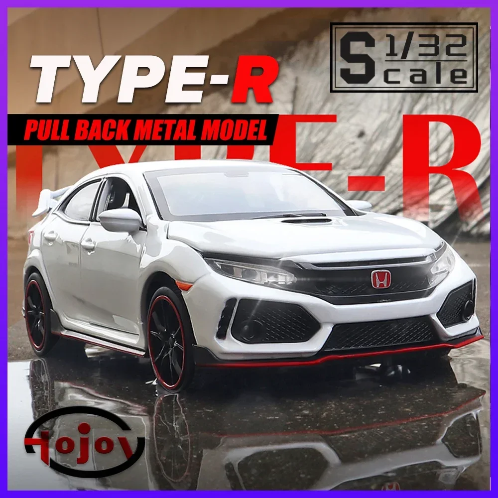 Metal Toy Civic Type-R 1/32 Scale Diecasts Cars Trucks Models Kids Toys Gift for Boys Children Vehicles Hobbies Collection