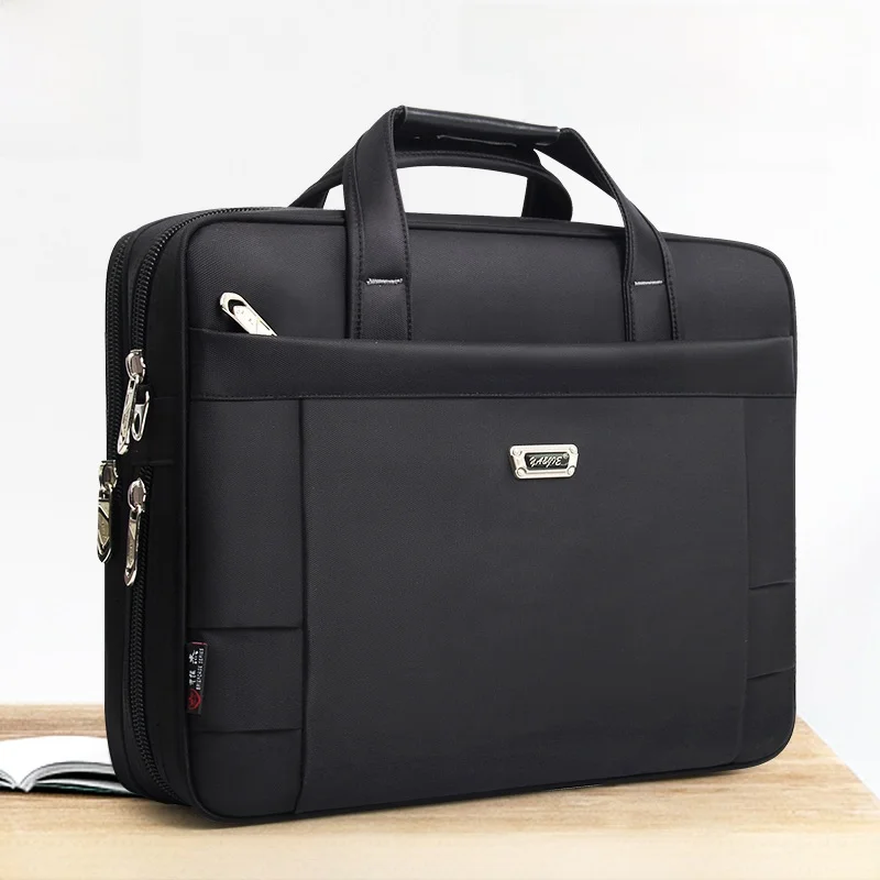 7-Inch Simple and Lightweight Business Computer Handbag A4 File Package Work Clothing Men's Briefcase One-Shoulder Meeting B...