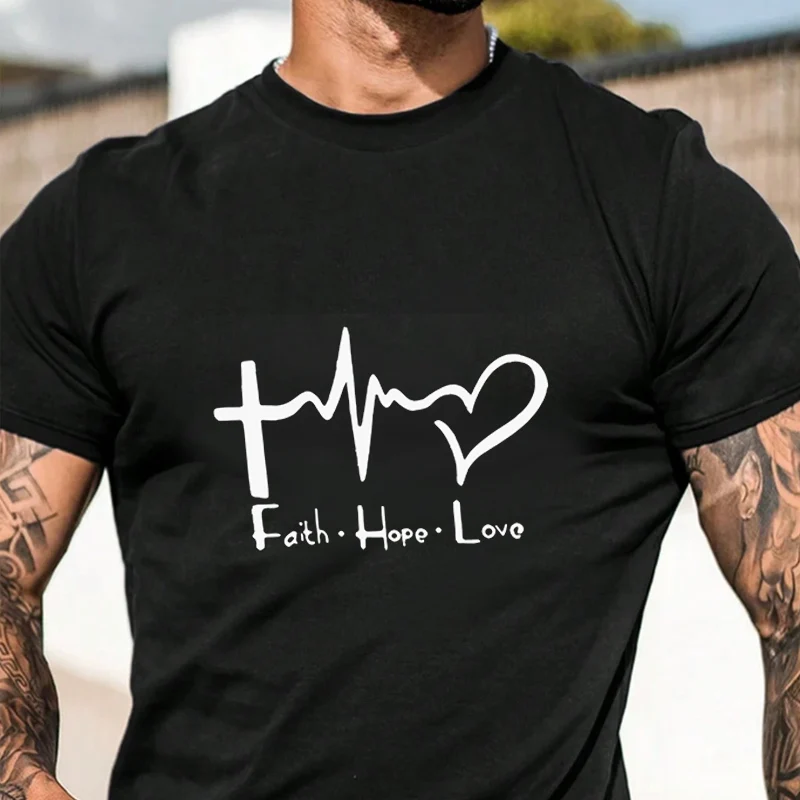 

Футболка Faith Hope Love Motorcycle для мужчин, уличная одежда в стиле хип-хоп, унисекс, повседневные модные топы с короткими рукавами