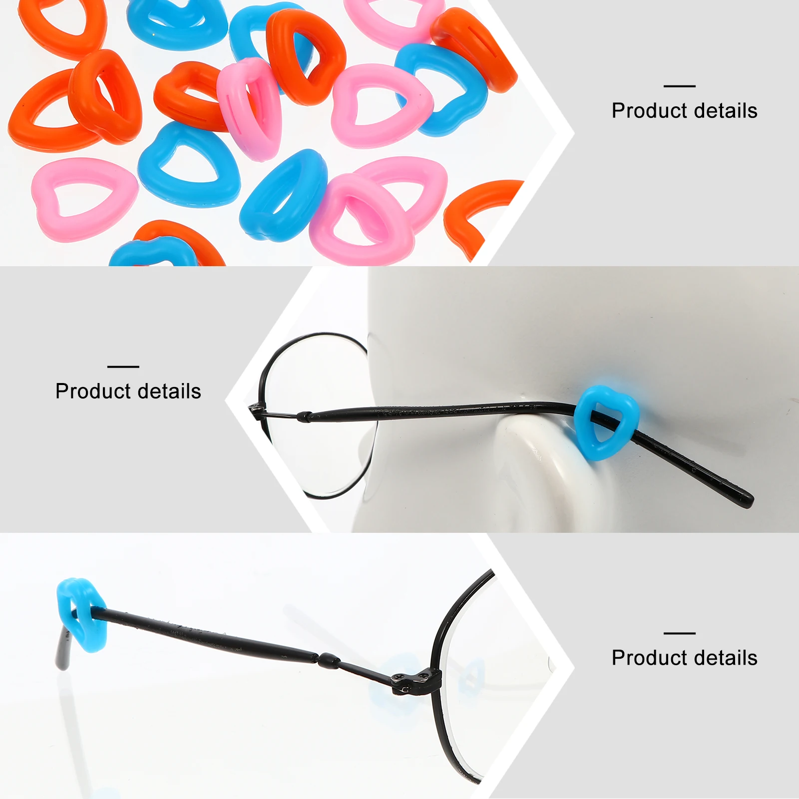 

12 Pairs Anti-slip Foot Cover Eyeglass Leg Earmuff Glasses Holder Covers Silica Gel Temple Tip Sleeves Eyeglasses Silicone Miss