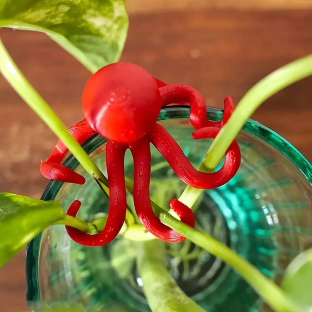 3D Printed Animal Shaped Plant Support Clip Creative Plastic Plant Stem Support Devil-fish Shaped Plant Cutting Holder