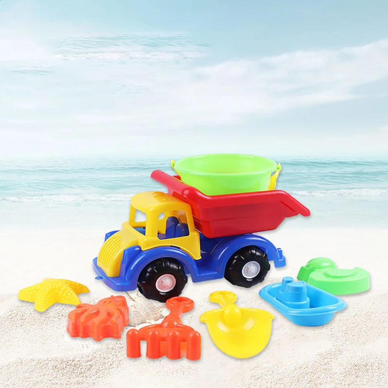 Children\'s Beach Toy Set parent-child Summer Outdoor Games For Kids Playing In Water And Sand W/ Sand Bucket Car Beach Shovel