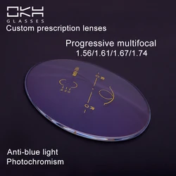 OKH Progressive Multifocal Glasses CR39 Optical Glasses Lenses 1.56/1.61/1.67/1.74 Professional Custom Prescription Lenses
