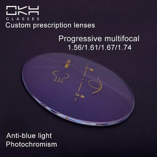 Gafas multifocales progresivas OKH, lentes ópticas CR39, 1,56/1,61/1,67/1,74, lentes graduadas personalizadas profesionales