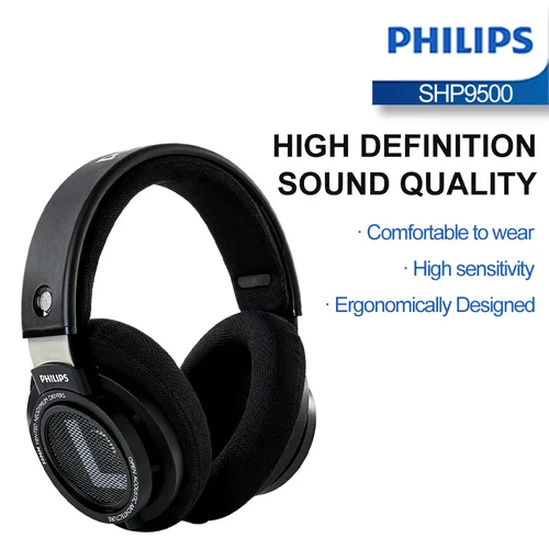 Imagen 1 del producto Philips SHP9500 auriculares con cable montados en la cabeza auriculares estéreo HiFi Monitor clase música auriculares juego de deportes electrónicos auriculares universales
