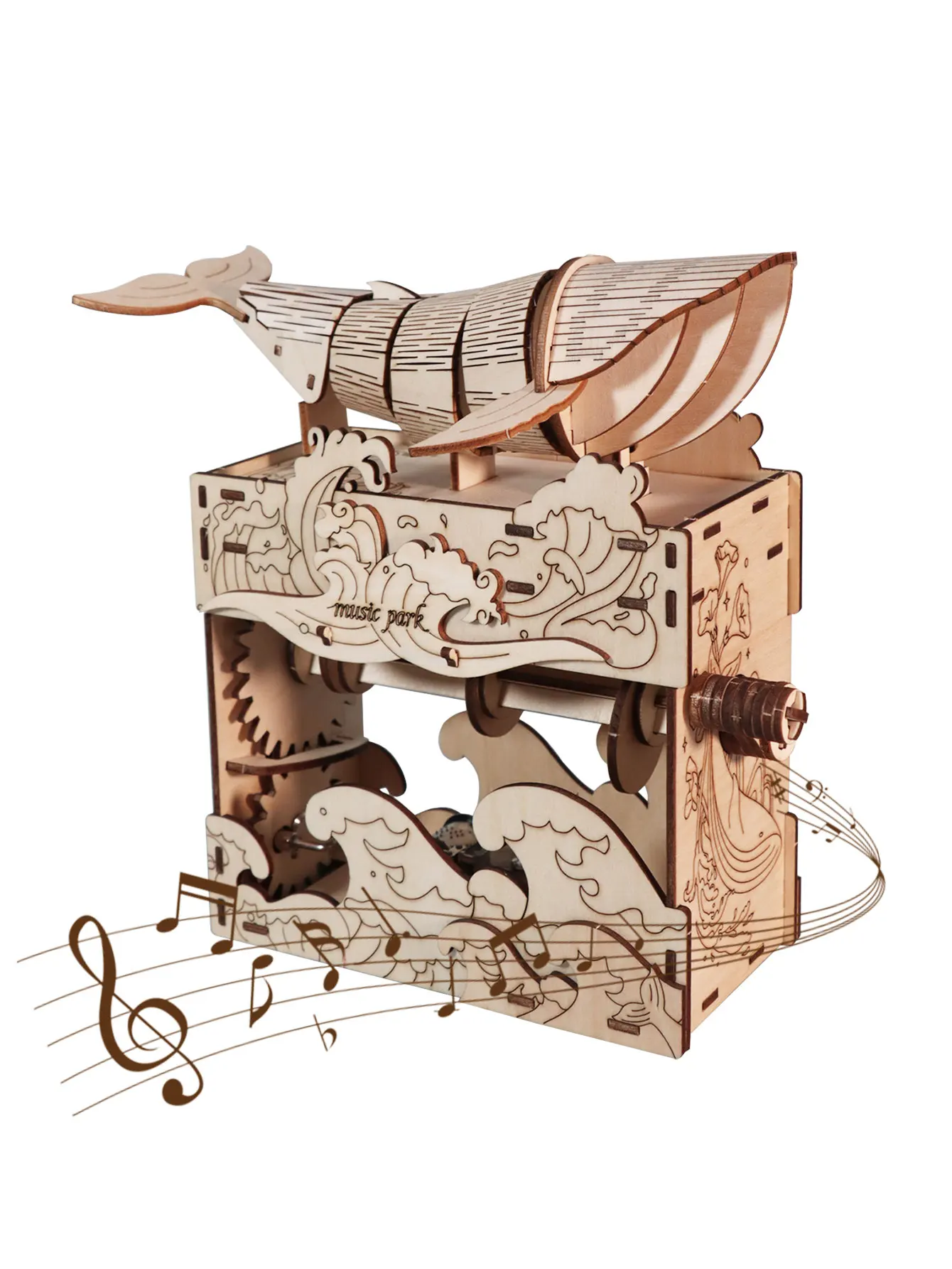 Handwal-Spieluhr 3D-Holzpuzzle für Erwachsene, Bausatz, Geschenk für Feiertage, Geburtstage, Weihnachten – Detail 5