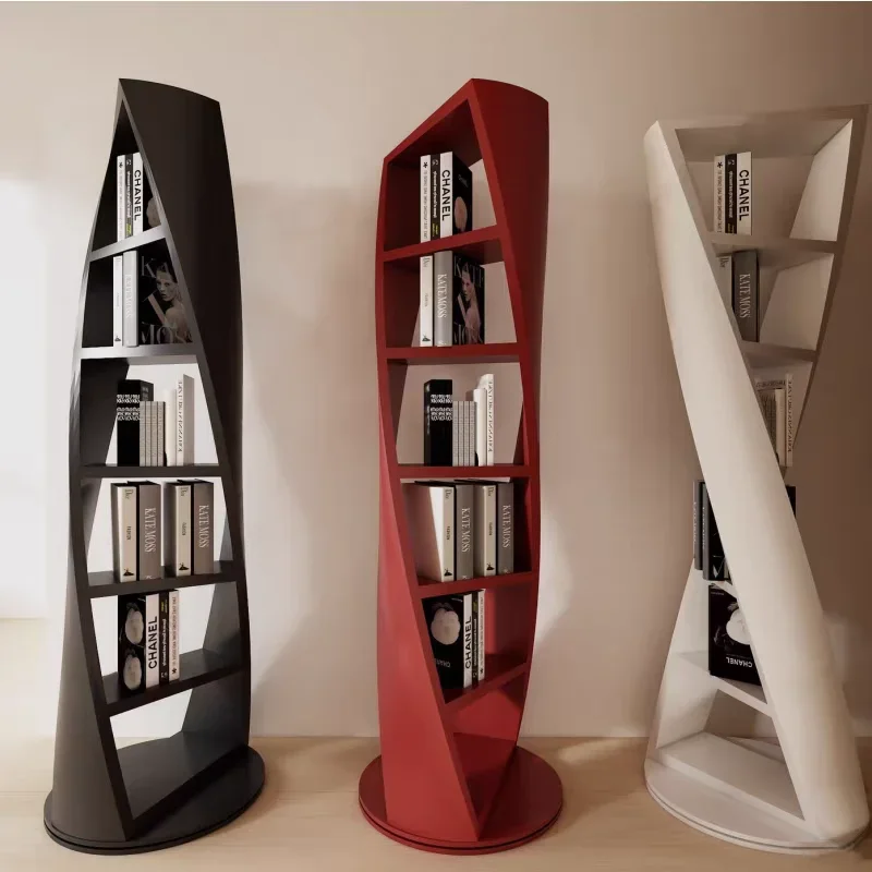 Special-shaped floor-to-ceiling storage rack Solid wood bookcase Home art decoration