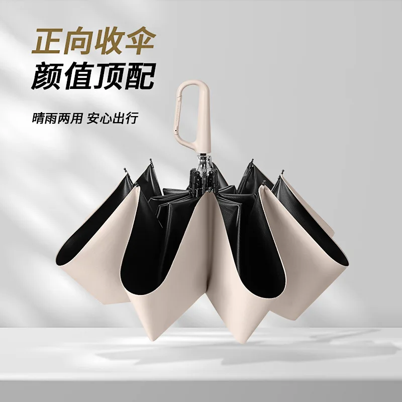 21-inch 8-rib Manual Folding Large Wind-resistant Sun Protection Umbrella for Both Rain and Shine
