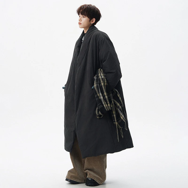 LUZHEN 2025 Winter New High Quality Thickened Warm Knee-length Padded Windbreaker Coat Men Fashion Handsome Male Clothes JY4849