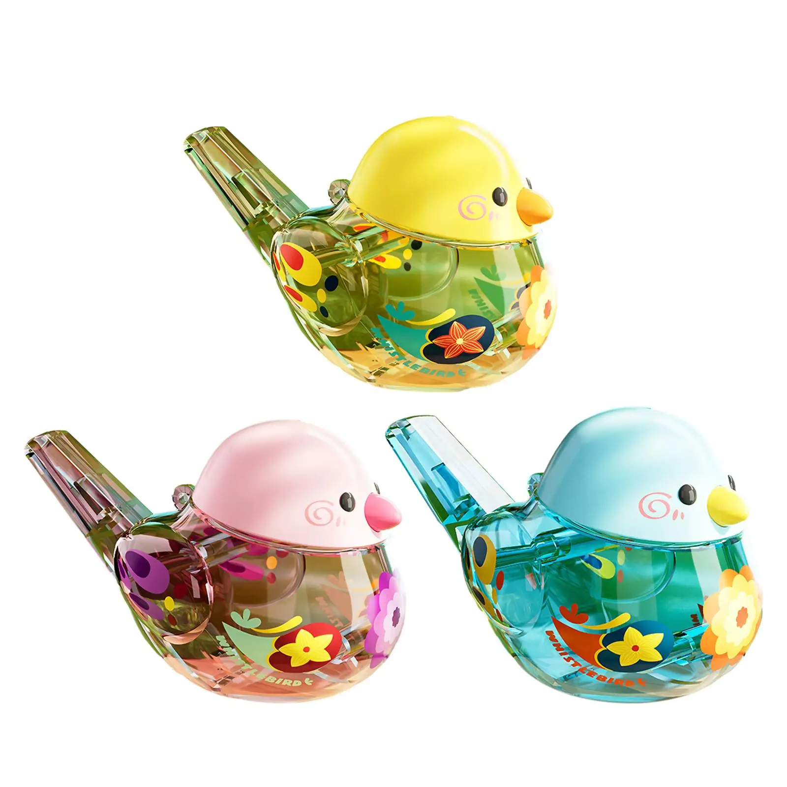 Water Whistle Transparent Prop Cartoon Easter Gift Early Educational Toy Small Musical Instrument Toy for Teens Children