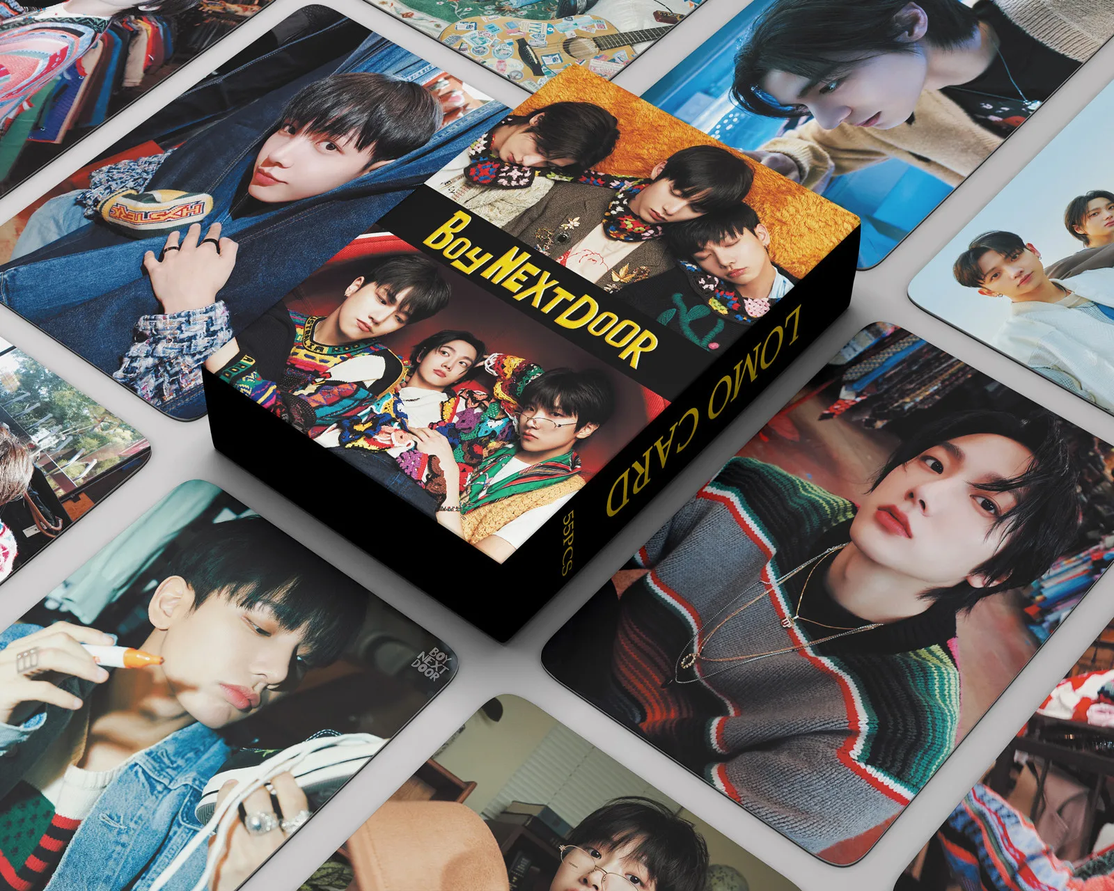 55pcs/set Kpop Idol Lomo Cards BOY NEXT DOOR Photocards WHO! Lomo Photo Card Postcard for Fans Collection