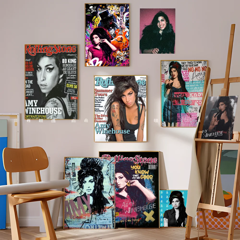 

Beauty Woman Amy Winehouse Music Singer Star Classic Vintage Posters HD Quality Wall Art Retro Posters For Home Room Wall Decor