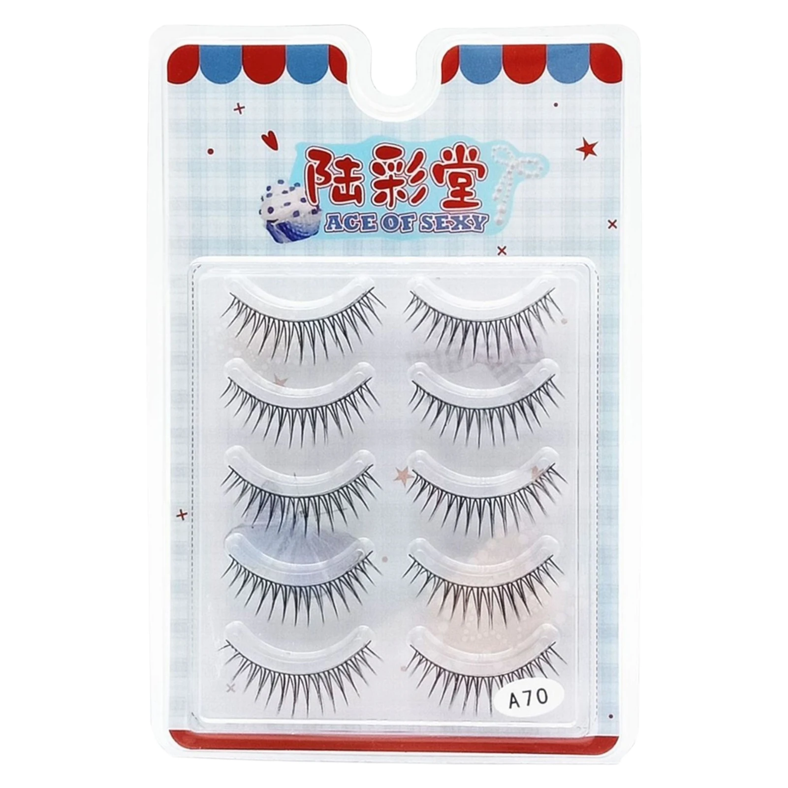 5 Pairs Korean Style Natural lashes full strips Fake Eyelashes Cross Soft Handmade Wispy Fluffy fake eyelash For Beginners DIY