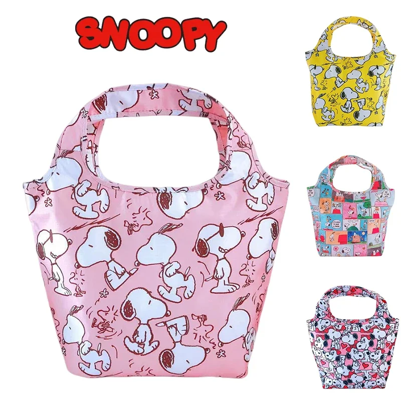 Snoopy borsa termica di grande capacità carina impermeabile Oxford borsa termica per il pranzo con cerniera portatile per le donne Lunch Box Picnic