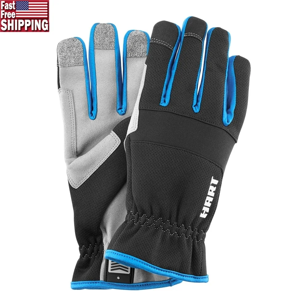 قفازات عمل متوافقة مع شاشة اللمس، أصفاد مطاطية من البوليستر قابلة للتنفس، تصميم مناسب للجنسين من ألياف لدنة قابلة للتمدد