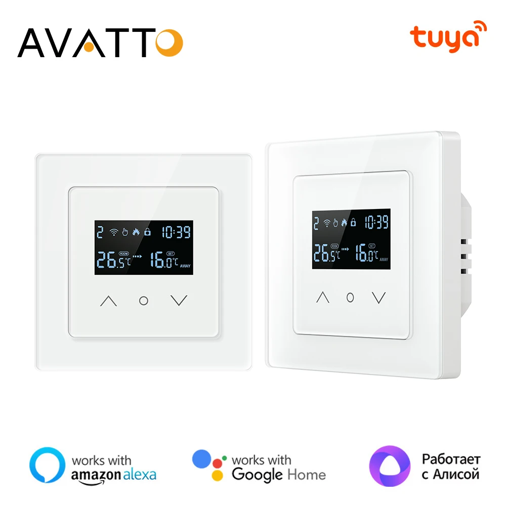 

AVATTO Tuya Wi-Fi умный термостат контроллер вода электрический теплый пол с подогревом вода газовый котел поддержка Alexa, Google Home, Alice