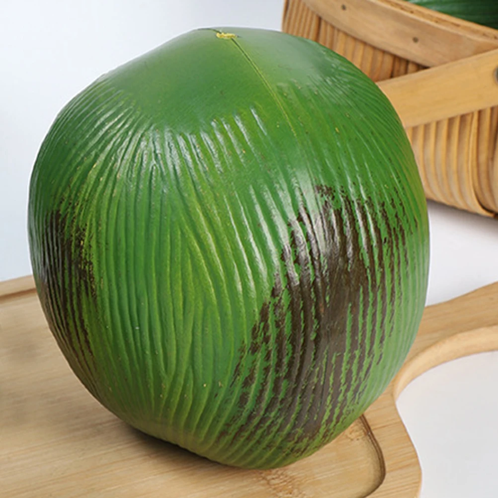 

2pcs Simulated Coconut Decoration Artificial Fake Coconuts Realistic Fruit Models for Party Props Tropical Theme Crafts Scene