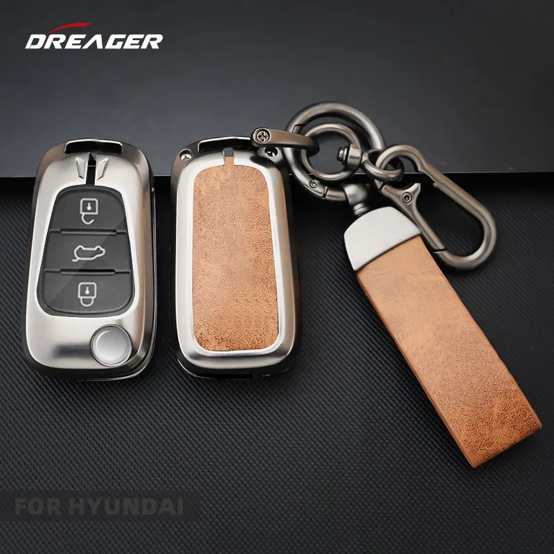 

Zinc Alloy Leather Key Case for Car Keys Hyundai I20 I30 I40 Ix20 Ix35 Solaris Hb20 Veloster Sr Accent Elantra Cover Tucson Fob