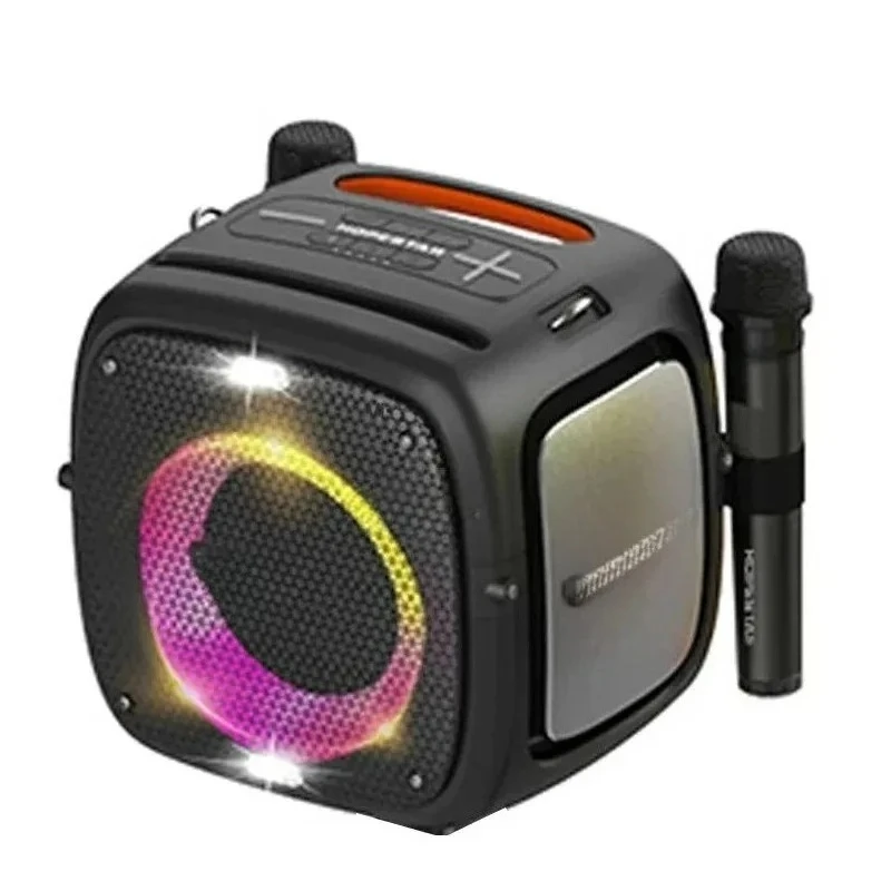 2025 hot sale high power speaker dual microphone with bracket heavy subwoofer outdoor 80W audio