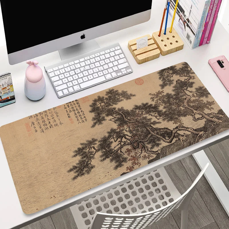 Brown Texture Mouse Pad Simple Art Large Computer Office Gamer Desk Pads XXL Rubber Anti-Slip Gaming Keyboard Long Table Mats