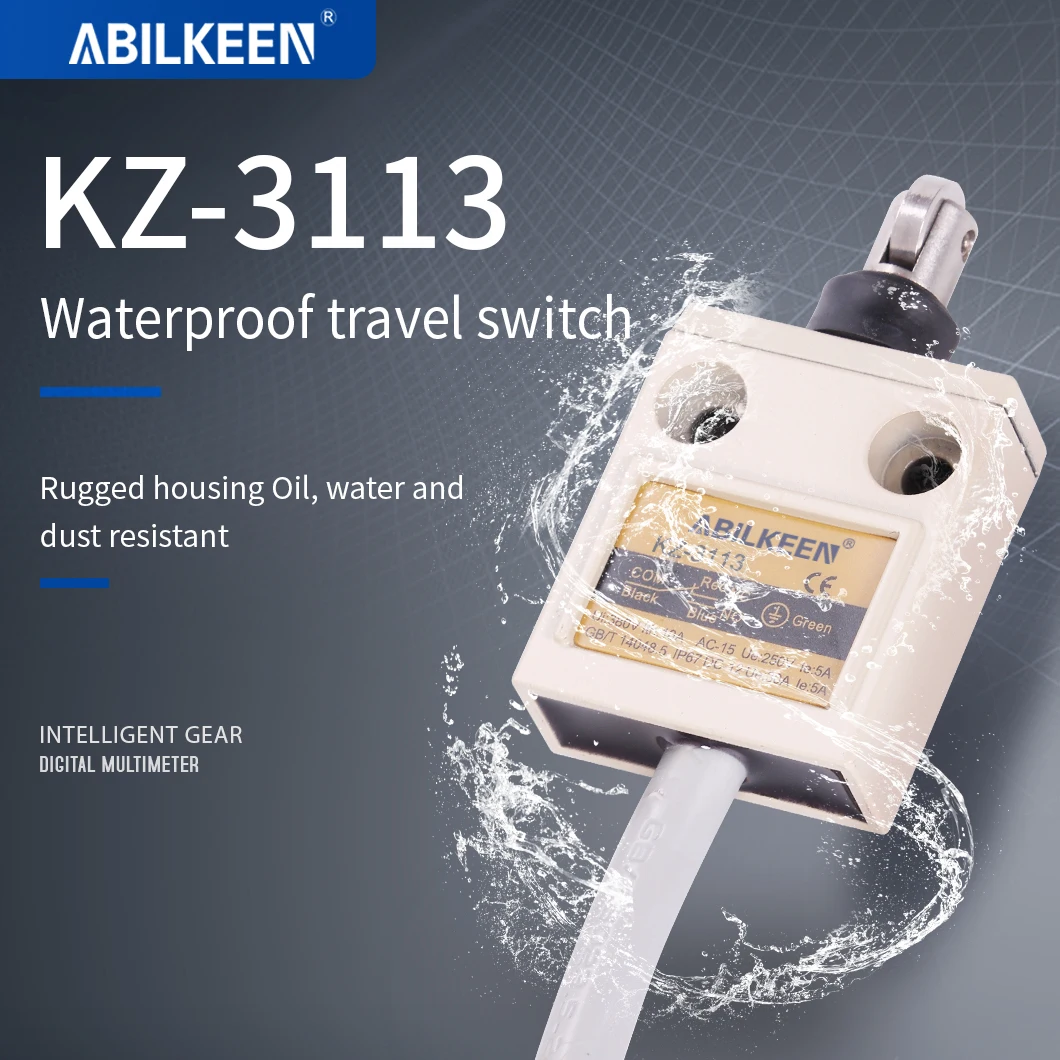

ABILKEEN IP67 Sealed Waterproof Push Plunger with Roller Momentary Limiting Travel Switch 1NO+1NC 10A 250VAC with 3M Wire Cable