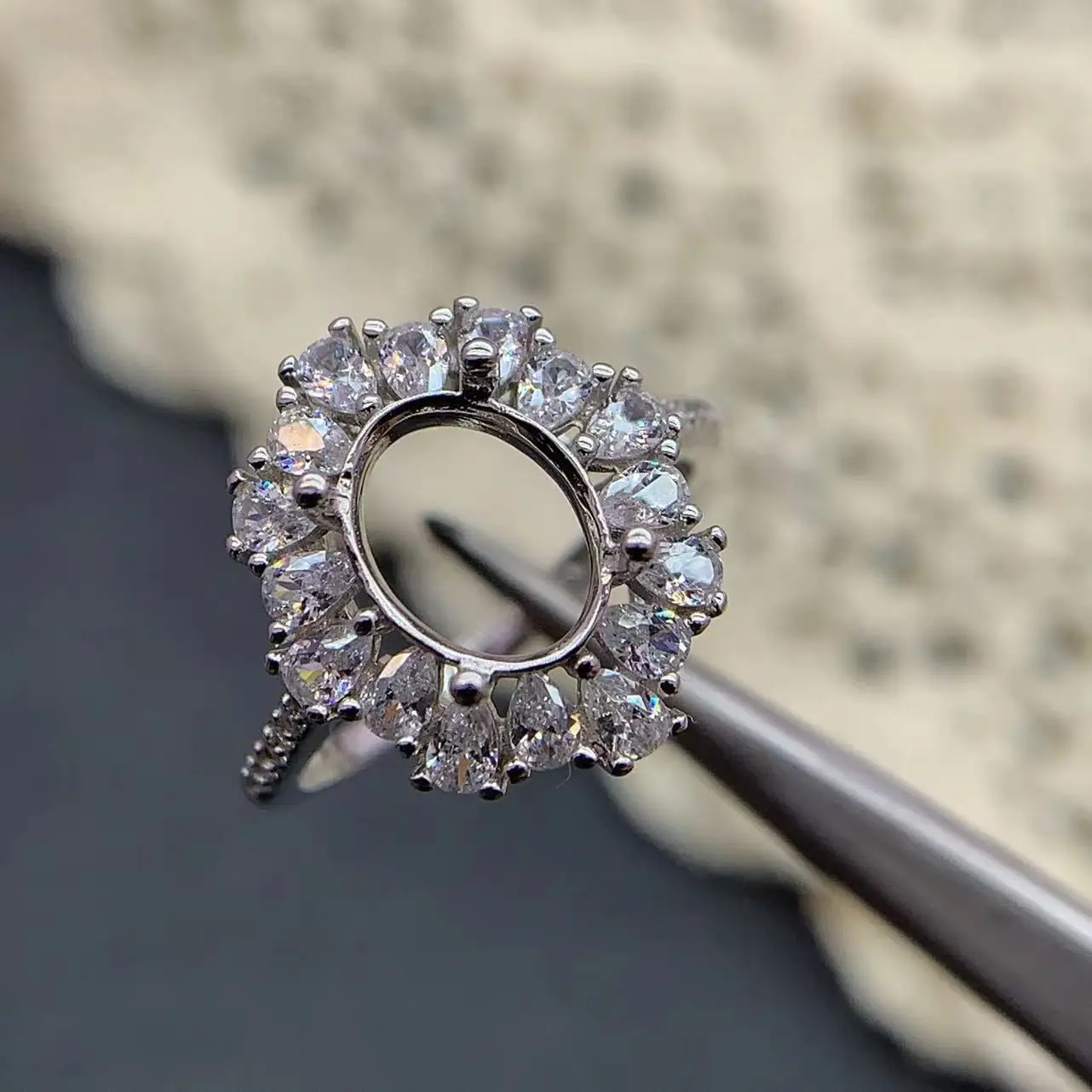 MeiBaPJ Inlay Elliptical 7*9mm Gemstone S925 Pure Silver Precision Support Exquisite Ring Elegant Gifts Charm Popular Jewelry
